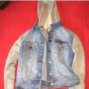 Cropped jean/sweater jacket